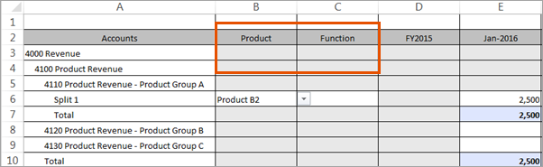 Columns with Dimensions in Standard Sheets