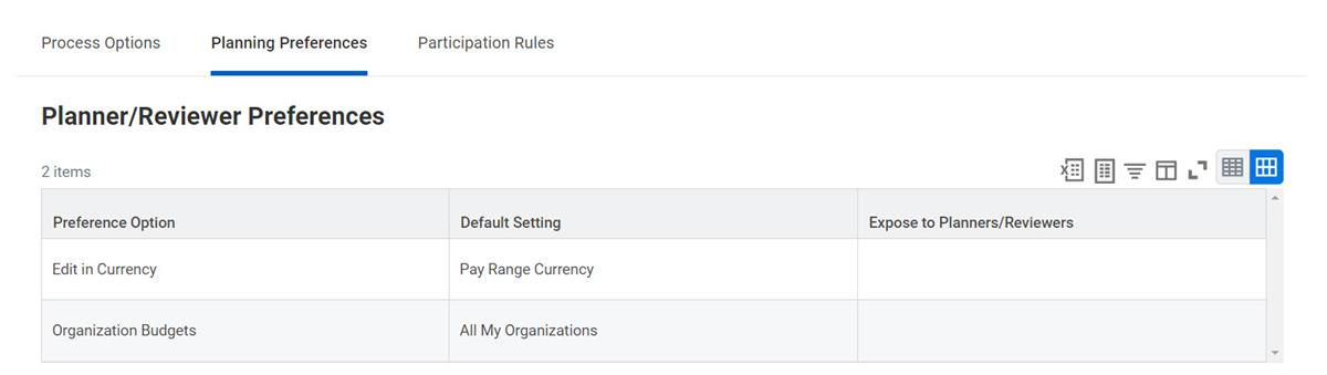 A screenshot of Planner/REviewer Preferences options, as described in the preceding text.