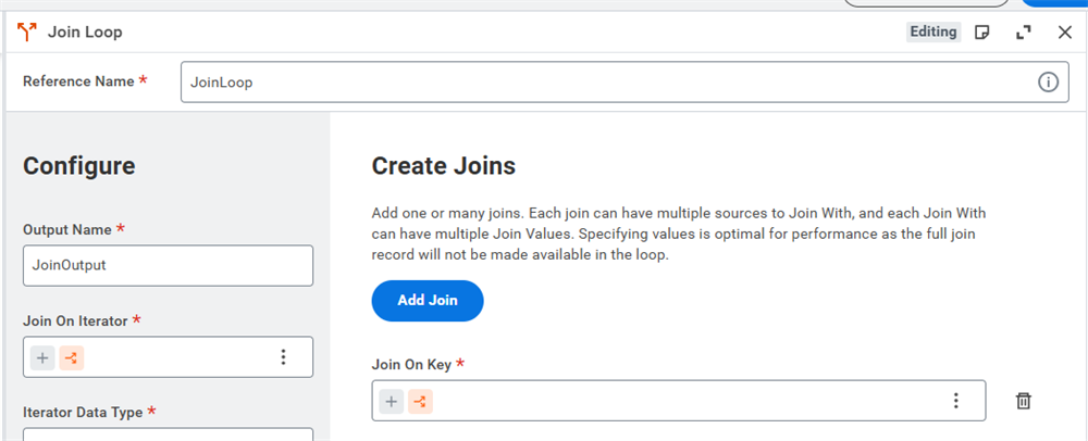 Configuring a Join Loop