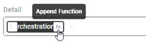 Displays appending a function to a pill.