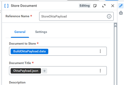 Using a Store Document step to store the data retrieved from the REST API call.