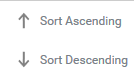 The Sort Ascending (up arrow) and Sort Descending (down arrow) icons.