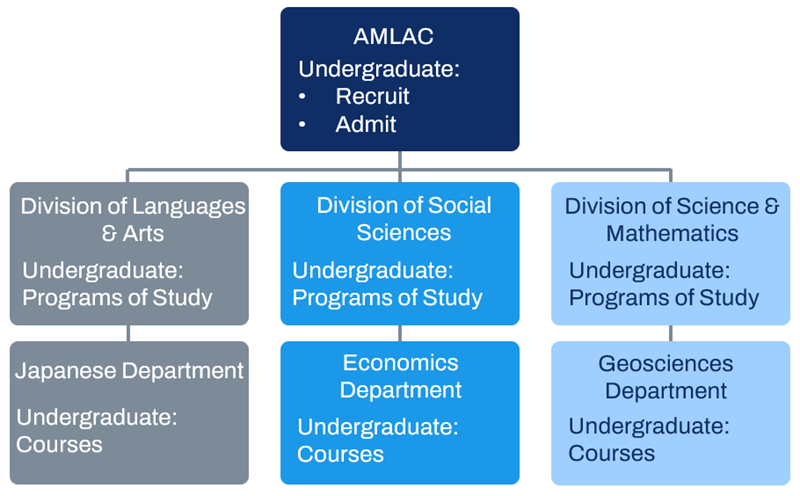 An example of a liberal arts college academic structure.