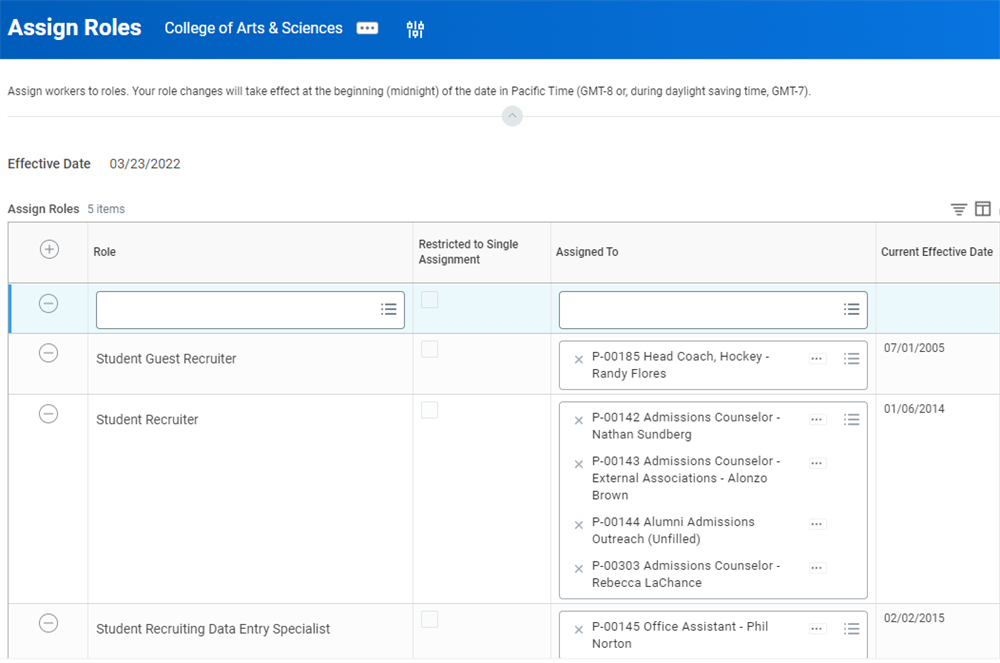 The Assign Roles Related Action.