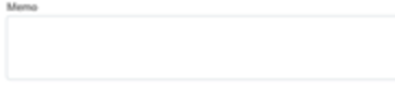 A text input field labeled Memo.