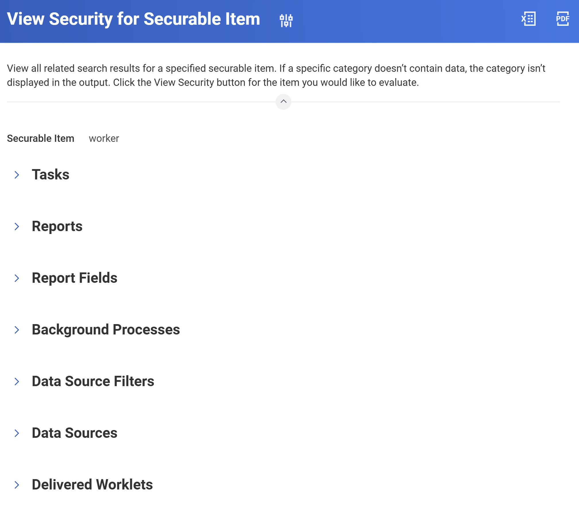 Screenshot of the View Security for Securable Item task with the Data Source Filters and Data Source sections highlighted