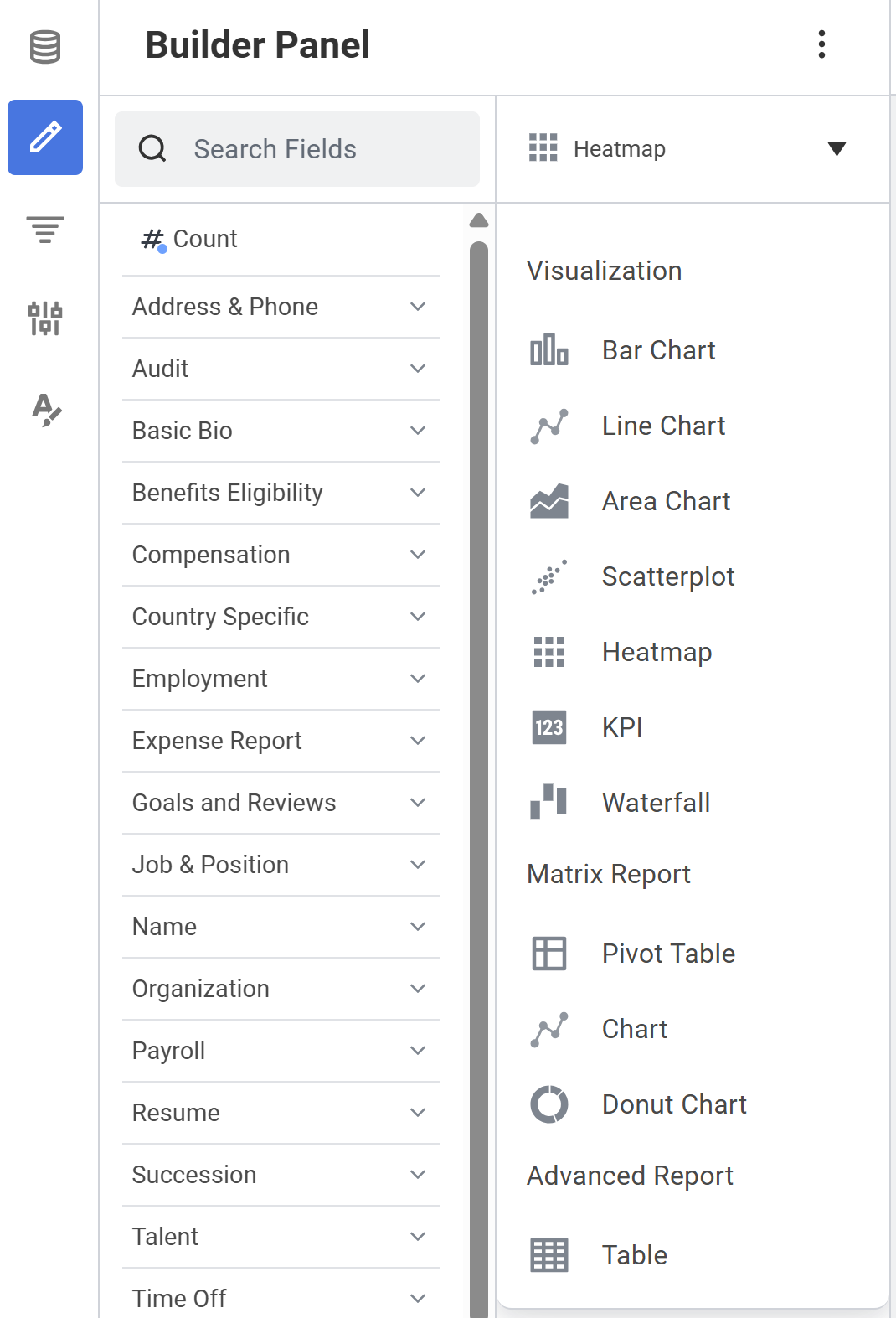 Screenshot of the Viz Type Options menu as described in the preceding text.
