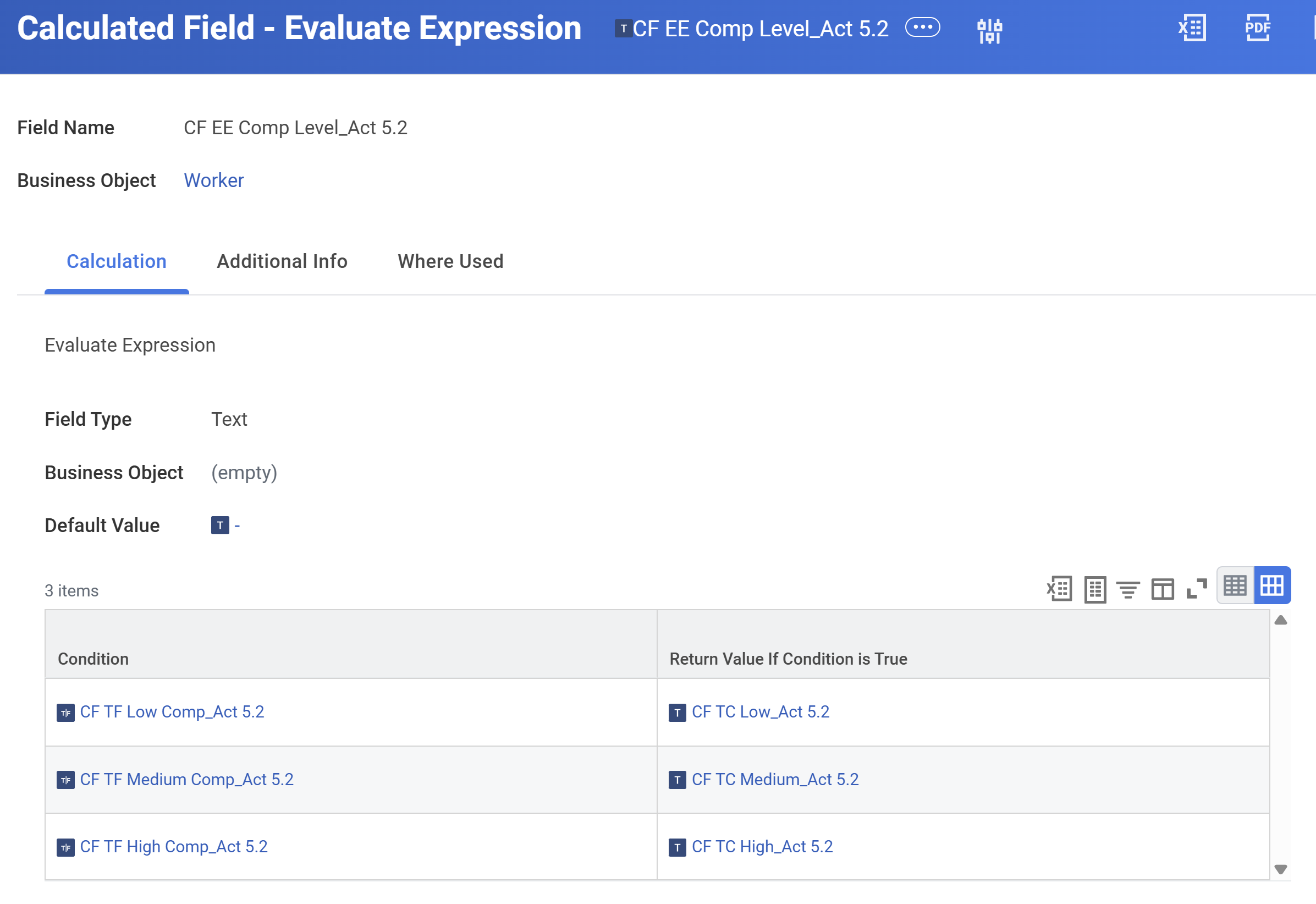 Evaluate Expression condition evaluation process. Note that if no conditions return true, the default value will return on the report's output.