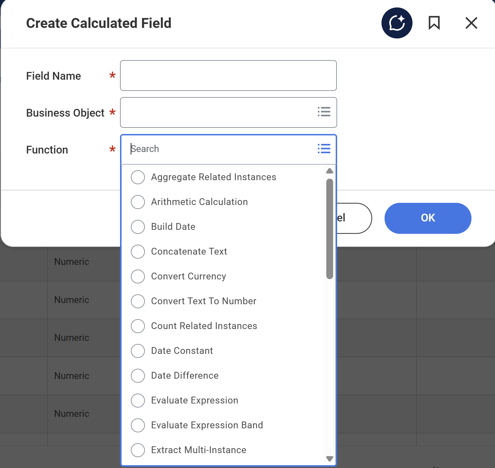 Calculated Field Functions from Create Calculated Field Task.