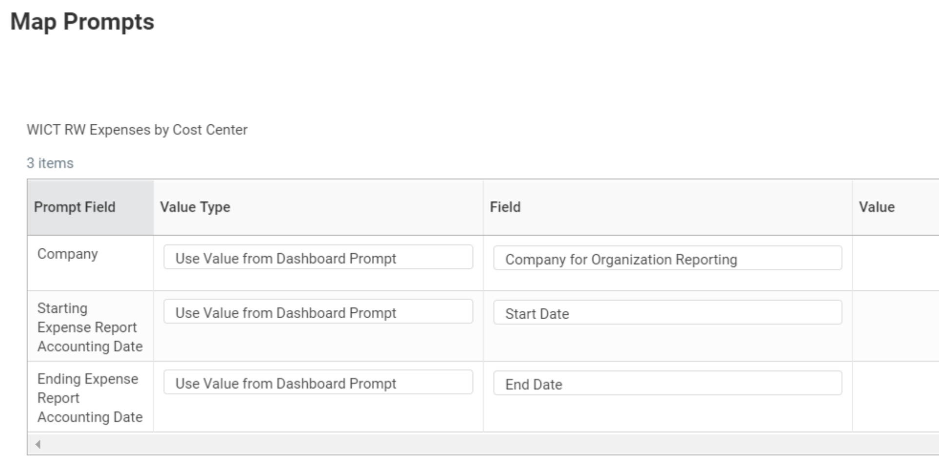 Map Prompts page from a dashboard tab.