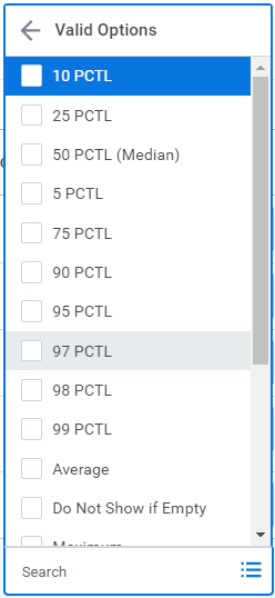 List titled Valid Options.