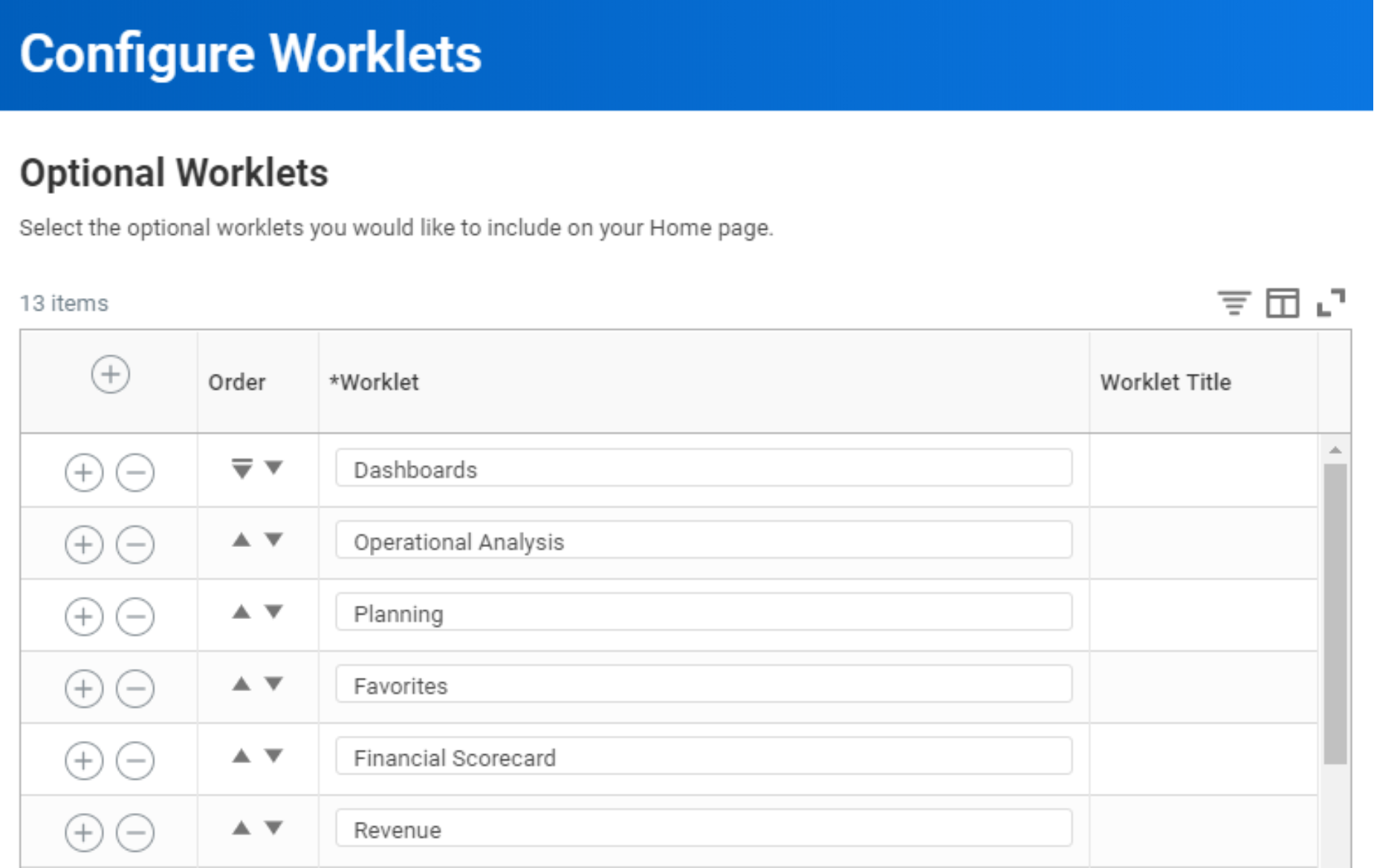 Configure Worklets options for the Home page View All Apps.