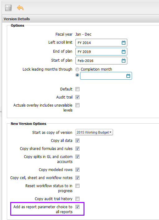 Add as report parameter choice to all reports check box