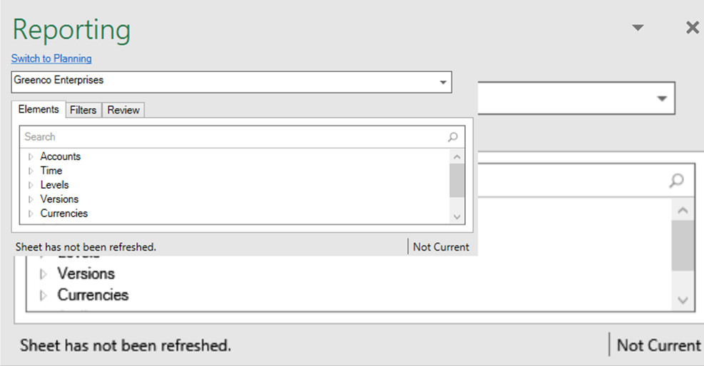 task pane displaying issue